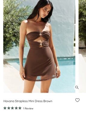 Fortunate One Havana Strapless Mini Dress Brown